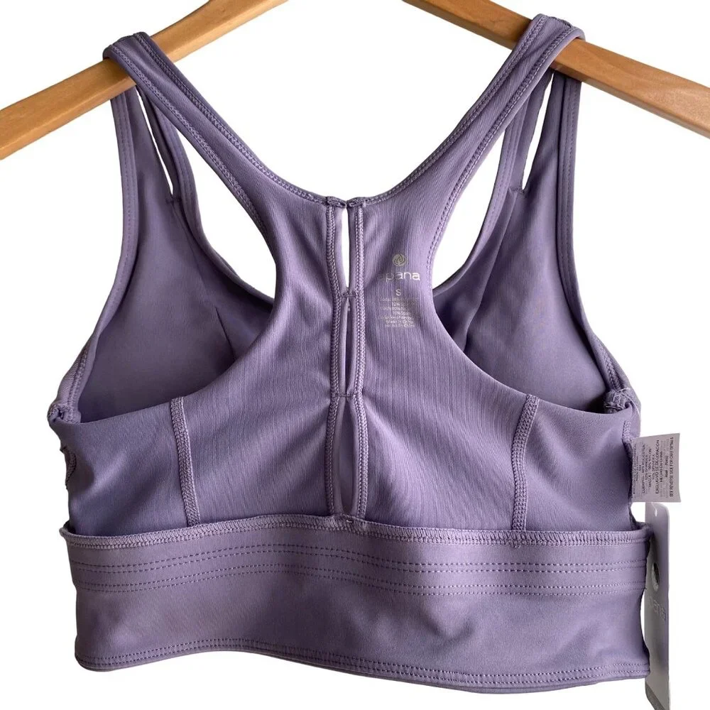 Apana Womens Padded Wireless Sports Bra Size Small Purple Athletic Longline - Picture 8 of 10